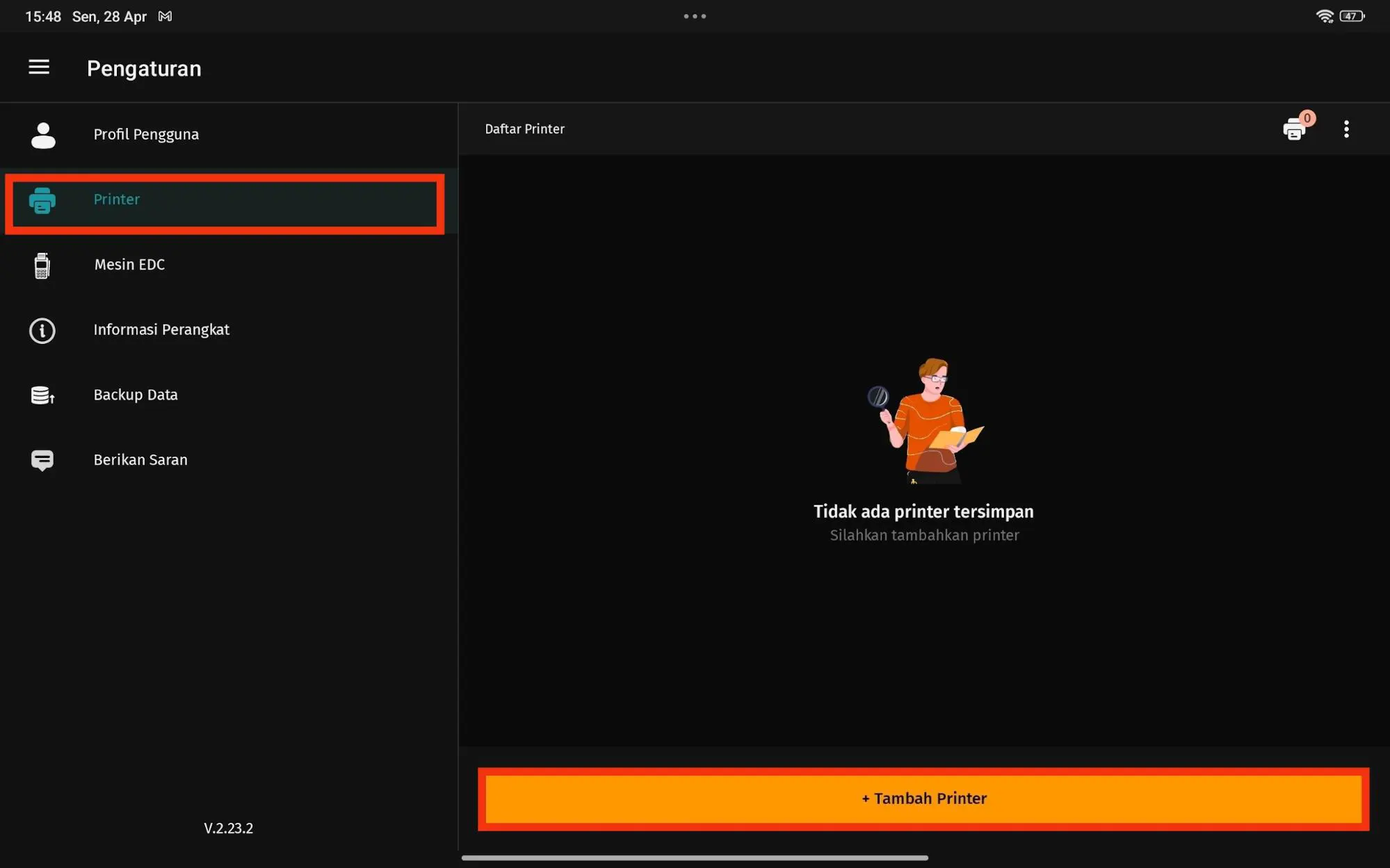 setting printer WiFi/LAN